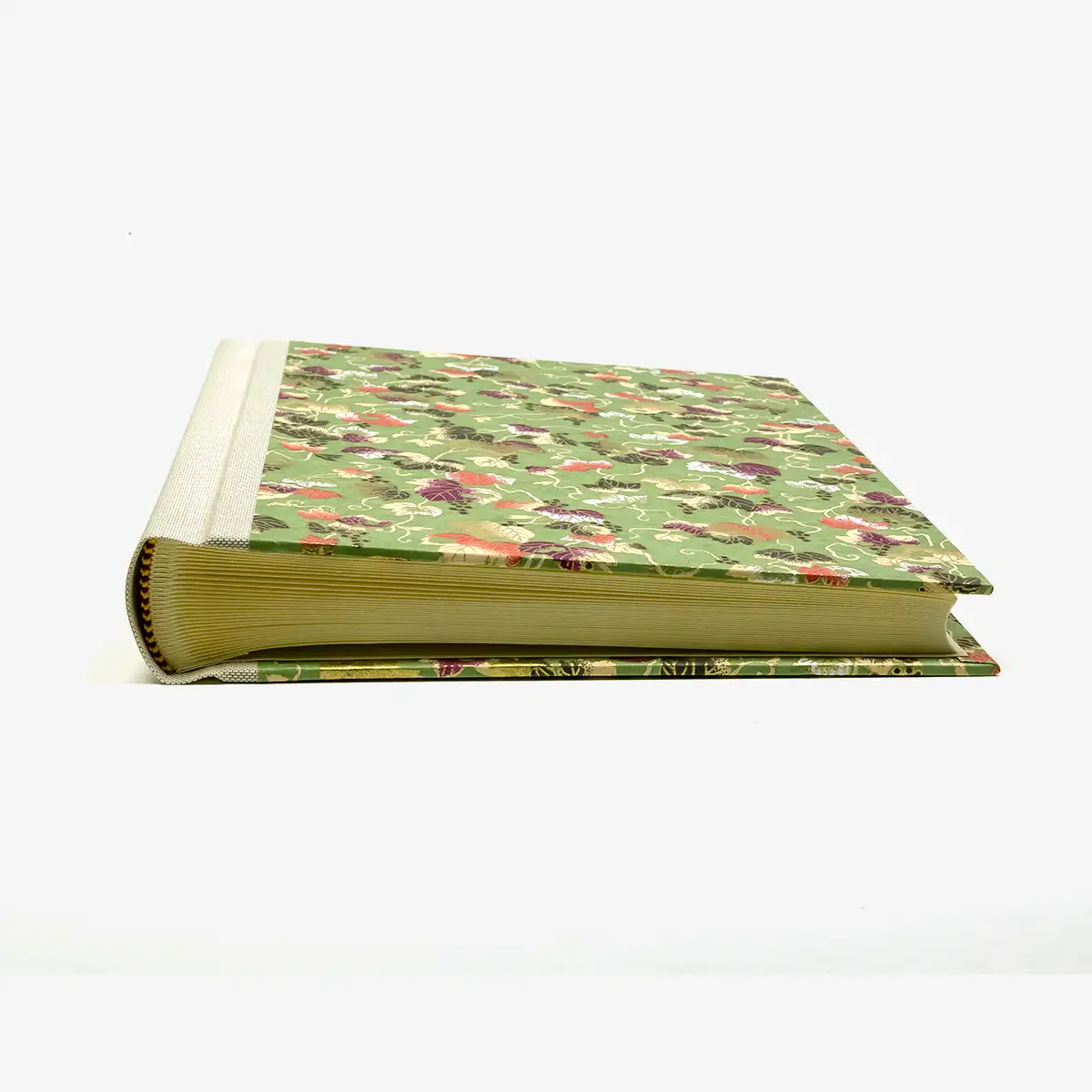 Fotoalbum-24x20cm-60Seiten-cover-Chiyogamipapier-Motiv-Weinblaetter-liegend-von-vorn