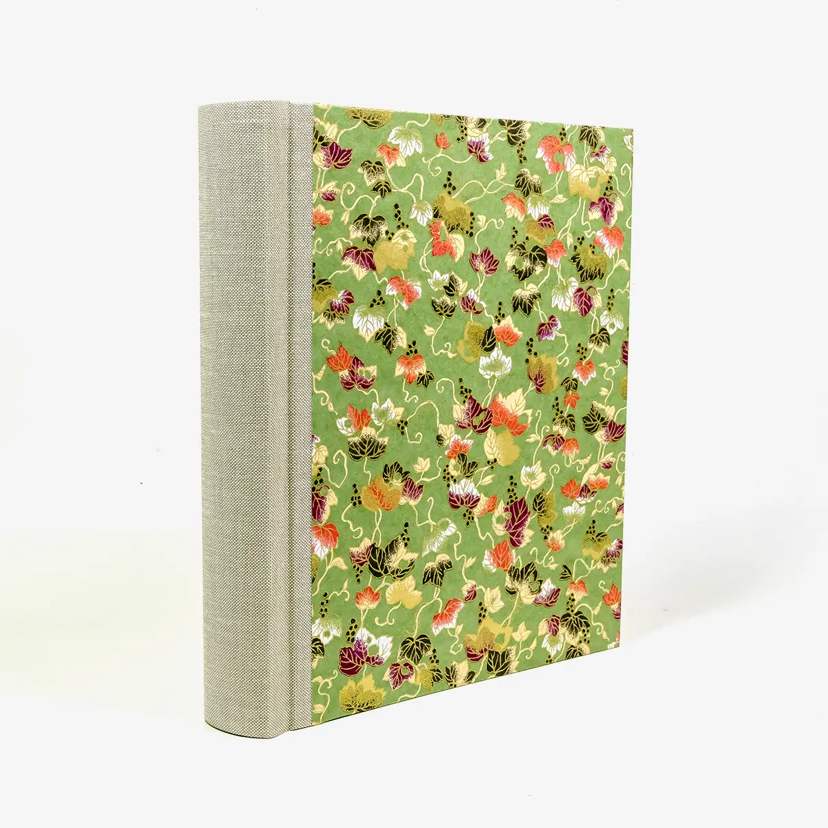 Fotoalbum-24x20cm-60Seiten-cover-Chiyogamipapier-Motiv-Weinblaetter-seitlich-vonhinten