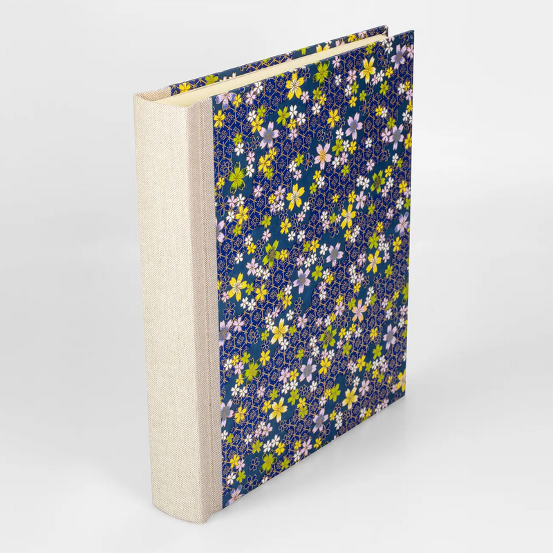 Fotoalbum / 60 Seiten creme / H24xB20cm / Blumenmuster grün gelb rose blau