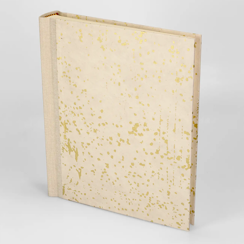 Fotoalbum / 60 Seiten creme / H24xB20cm / Schneefall natur gold