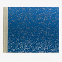 Fotoalbum-24x30cm-60-Seiten-cover-chiyogamiPapier-Motiv-Nami-silber-auf-blau-Cover-von-vorn