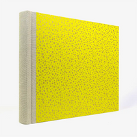 Fotoalbum-24x30cm-60-Seiten-cover-chiyogamiPapier-Motiv-golden-Dots-neongreen-Cover-seitlich-von-hinten
