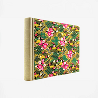 Fotoalbum / 60 Seiten schwarzer / H24xB35cm / Chiyogami-Rauten-gefüllt-mit-Muster-auf-grün