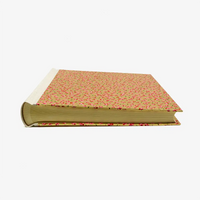 Fotoalbum-30x30cm-100Seiten-cover-chiyogamipapier-Motiv-rote-blumen-auf-gold-liegend-von-vorn
