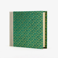Fotoalbum / H15xB20cm / 100 Seiten / goldene Blumenmuster auf grün