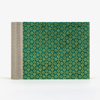 Fotoalbum / H15xB20cm / 100 Seiten / goldene Blumenmuster auf grün