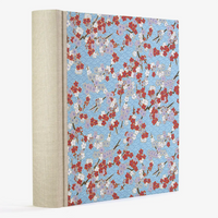 Fotoalbum-Blaupause-100Seiten-creme-30x30-mit-chiyogami-bezogen-Blueten-bunt-Haifischhaut-blau-seite-hinten
