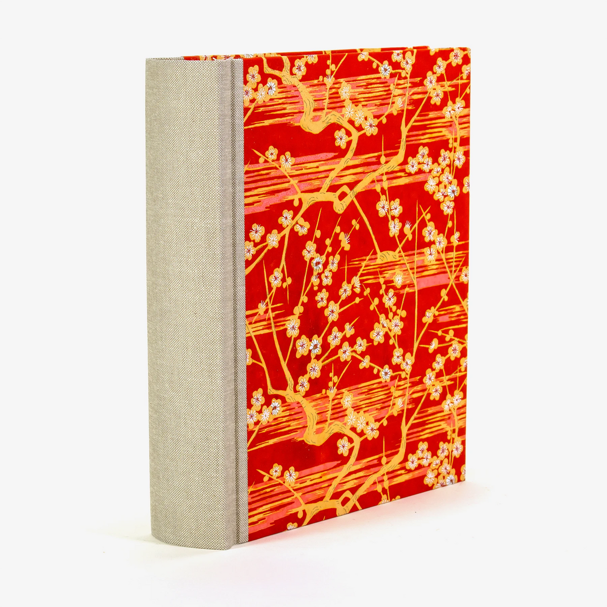 Fotoalbum / 100 Seiten creme / H24xB20cm / Chiyogami, Floral - Kirschblüten -rot