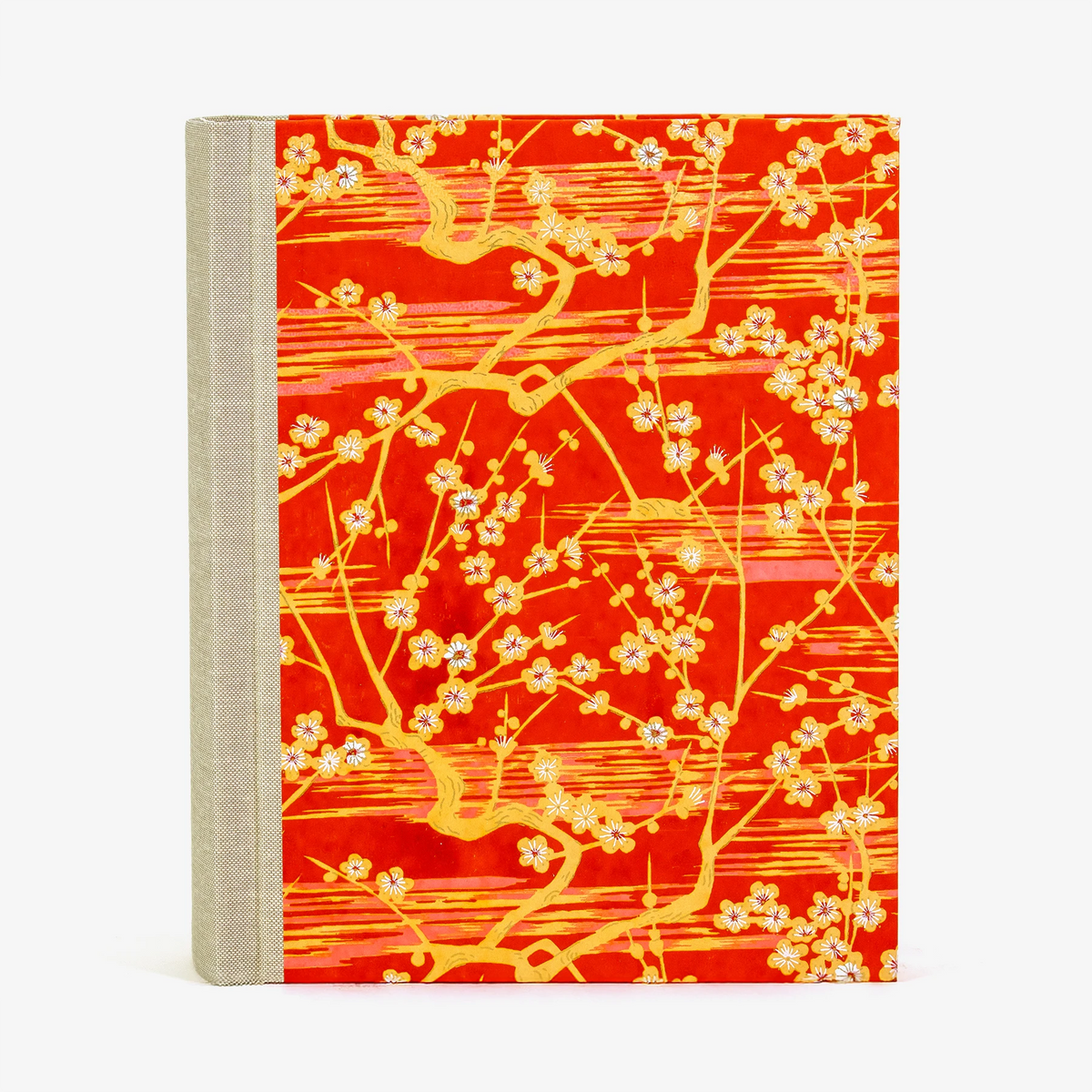 Fotoalbum / 100 Seiten creme / H24xB20cm / Chiyogami, Floral - Kirschblüten -rot