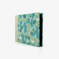 Fotoalbum-Format-15x20cm-60Seiten-schwarzer-Fotokarton-Cover-Chiyogami-Motiv-Floral-Grafisch-auf-Tuerkis-seitlich-von-vorn