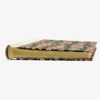Fotoalbum-Format-24x20cm-60Seiten-creme-Fotokarton-Cover-Chiyogami-Motiv-Blumenranken-auf-Schwarz-liegend