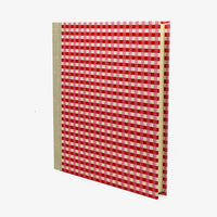 Fotoalbum-Format-24x20cm-60Seiten-creme-Fotokarton-Cover-Chiyogami-Motiv-Karos-rot-rosa-weiss-seitlich-von-vorn