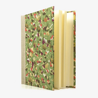Fotoalbum-Format-24x20cm-60Seiten-creme-Fotokarton-Cover-Chiyogami-Motiv-Weinblaetter-gruen-seitlich-von-vorn