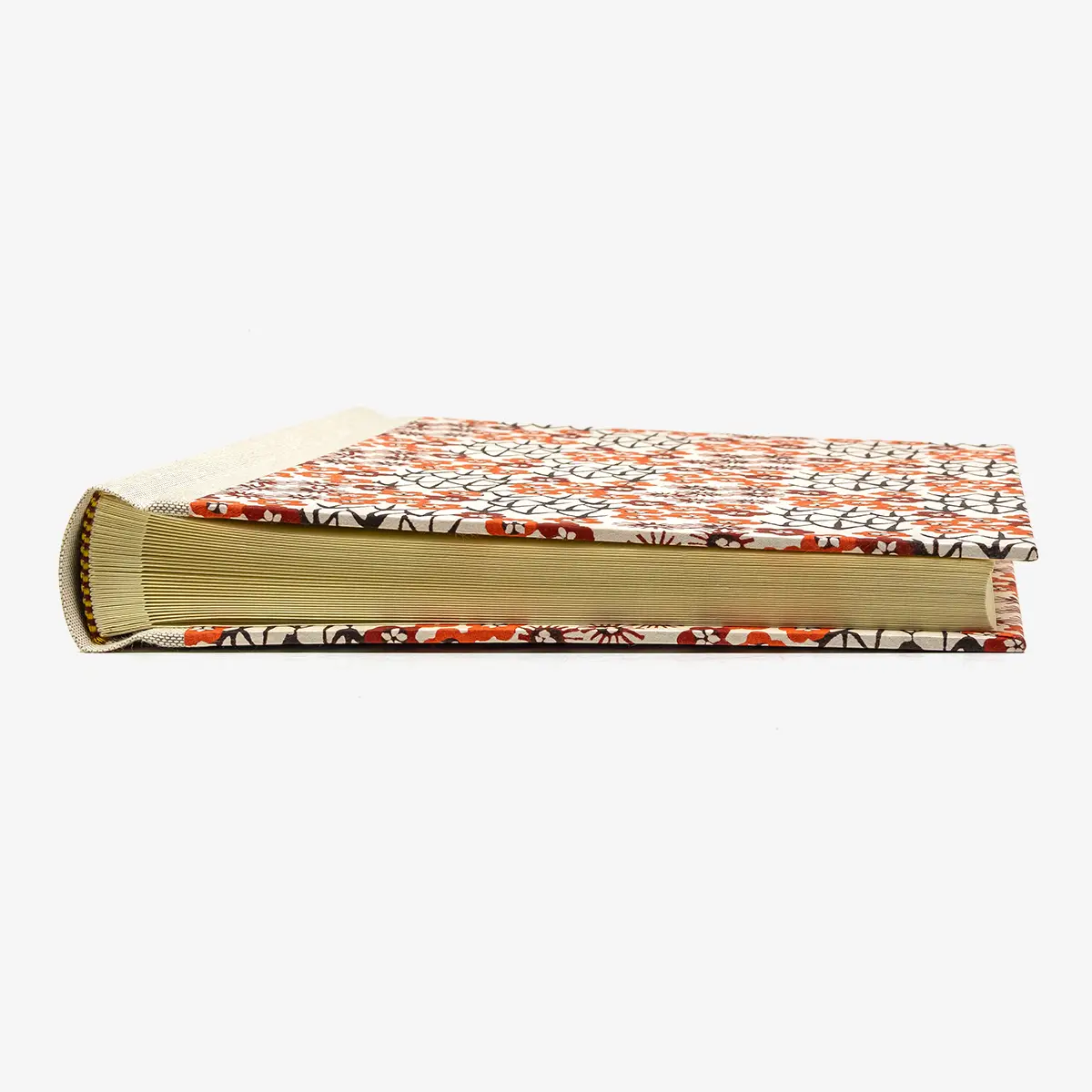 Fotoalbum | H24xB20cm | 60 cremefarbene Seiten | Katazome-Shi | Motiv: Kornblumen Rot