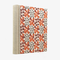 Fotoalbum | H24xB20cm | 60 cremefarbene Seiten | Katazome-Shi | Motiv: Kornblumen Rot