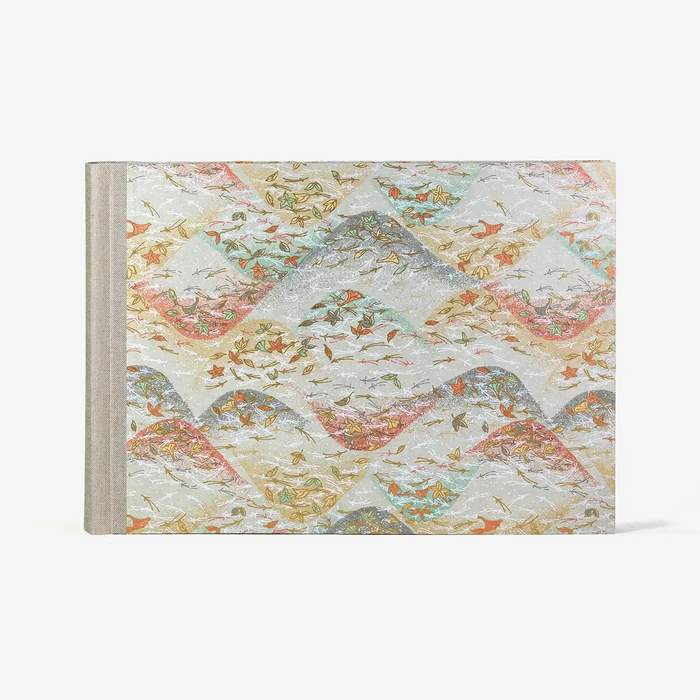 Fotoalbum-Hoehe24cm-mal-Breite-35cm-60-seiten-bezogen-mit-Chiyogami-BErge-Blaetter-Multicolor-Produktansicht-1
