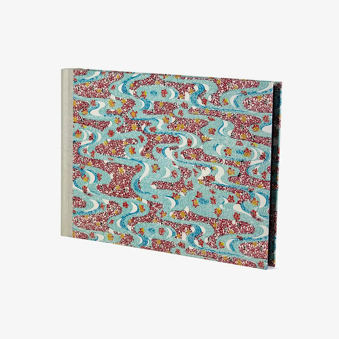 Fotoalbum-Hoehe24cm-malBreite-35cm-60-seiten-bezogen-mit-Katazome-Traditional-Flusslandschaft-blau-rot-Mutlicolour-2