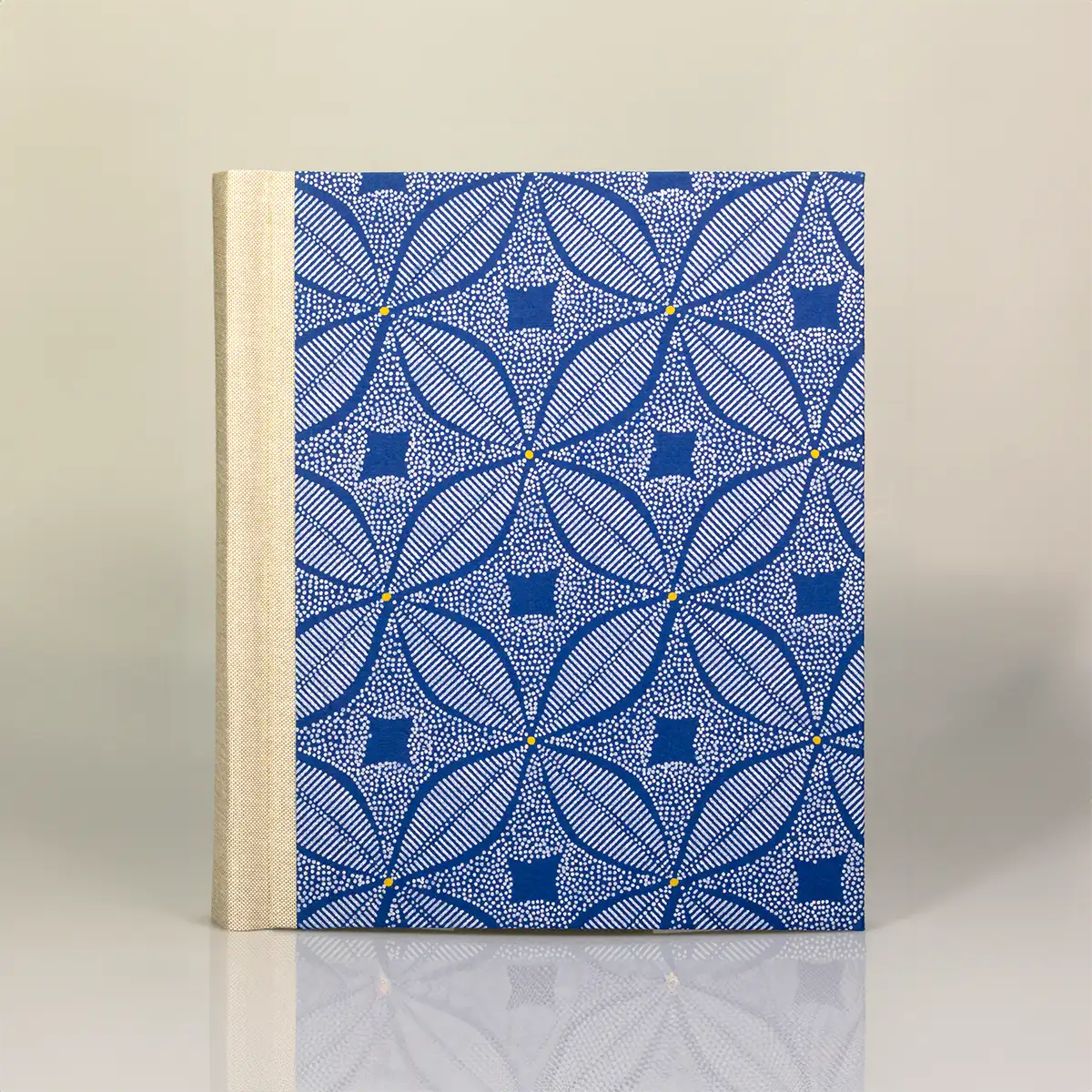 Fotoalbum / 60 Seiten creme / H24xB20cm / recy. Cotton  Pattern Blue No1