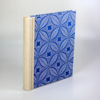 Fotoalbum / 60 Seiten creme / H24xB20cm / recy. Cotton  Pattern Blue No1