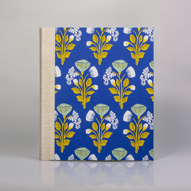 Fotoalbum / 60 Seiten creme / H24xB20cm / recy. Cotton  Pattern Blue No2