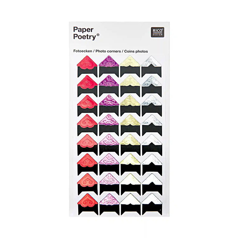 Paper Poetry / Design Fotoecken mix / 32 Stück
