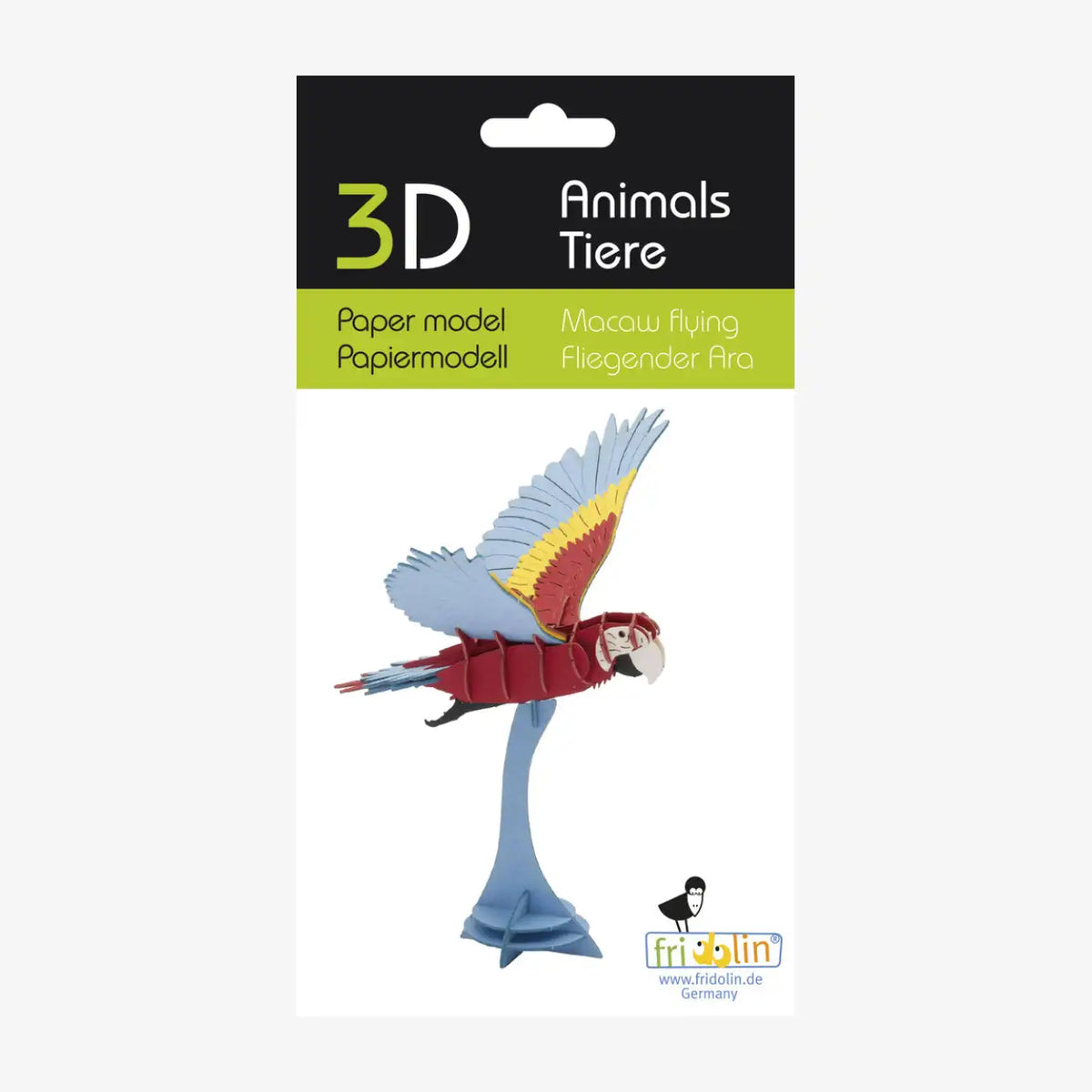 3D Papiermodell / Fliegender Ara