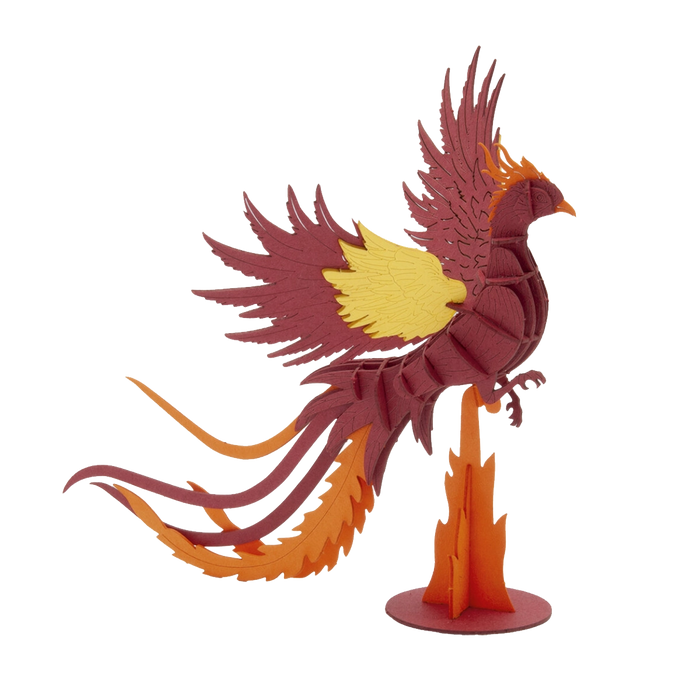 Fridolin-3D-Papiermodell-gelasert-aus-Spezialkarton-Phoenix-Aufgebaut-Produktansicht-ohne-hintergrund