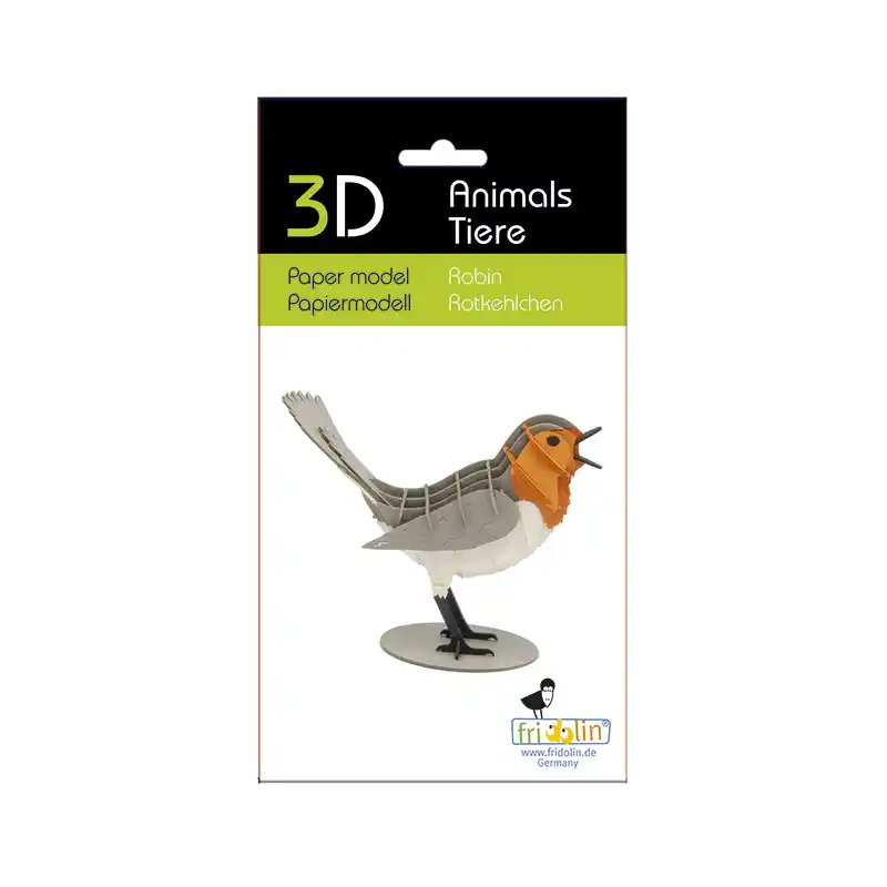3D Papiermodell / Rotkehlchen