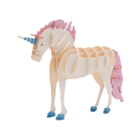 Fridolin_3d_Papiermodell_Einhorn_Spezialkarton-gelasert-aufgebaut-Produktansicht