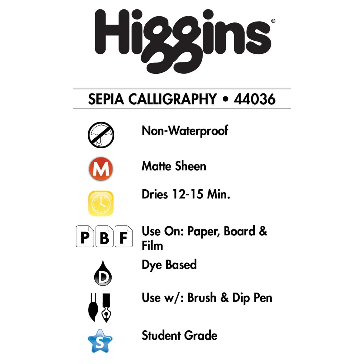 Higgins | Füllertinte  | nicht Wasserfest | Sepia | 73,9ml