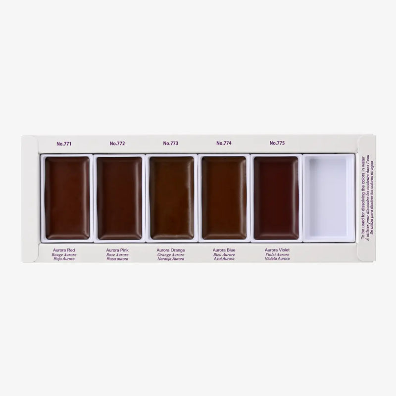 AI-TAMBI-GranulatingColors-5colors-set-2 und-eine Mischnäpfchen-Produktansicht