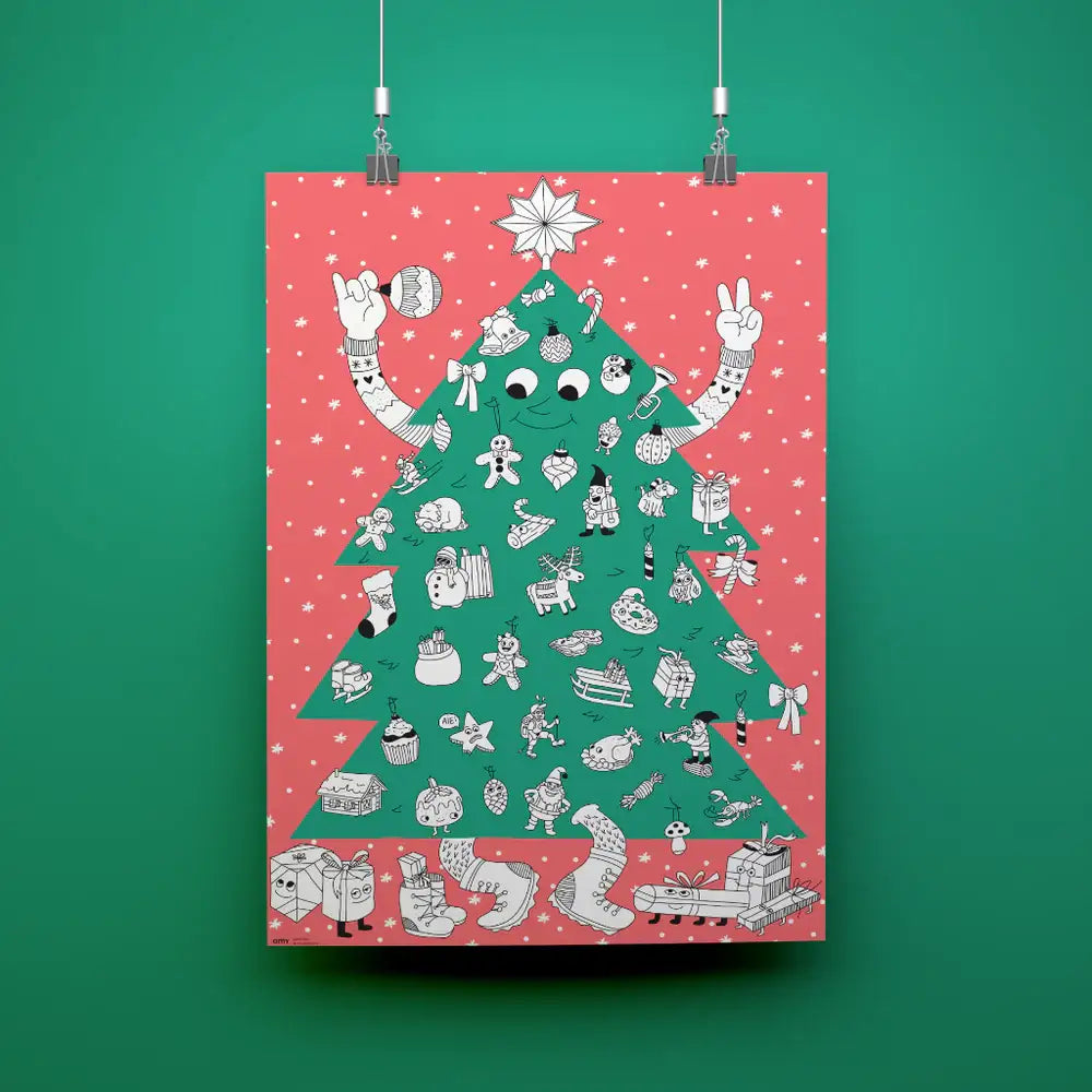 GIANT CHRISTMAS TREE / mit Stickern 70x100