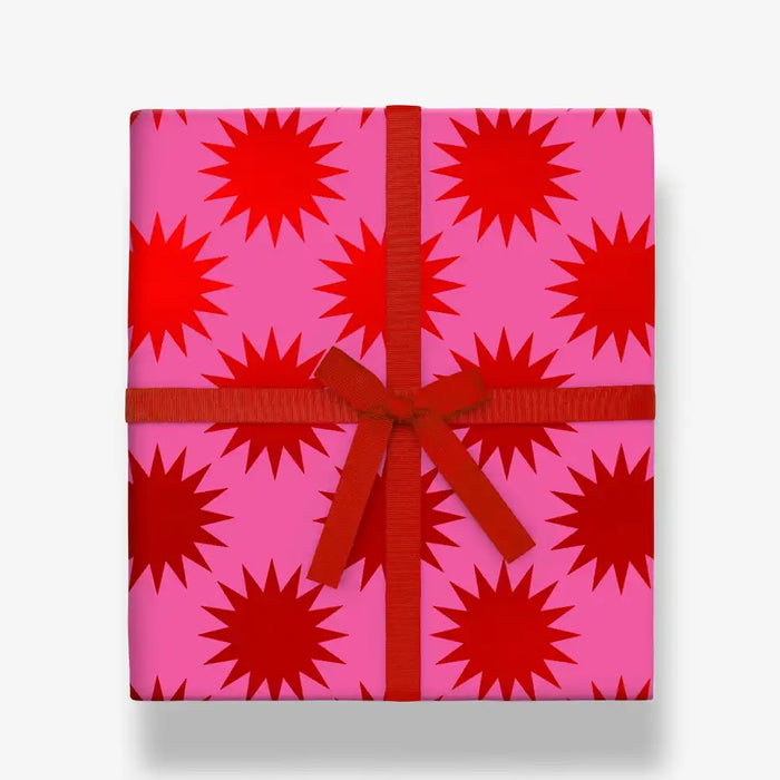 Geschenkpapier-Kelly-Hyatt-3meter-mal-70cm-gerollt-80grm-mit-goldfolie-Frankincense-Starburst-Pink-Foil-Roll-Wrap-Produktansicht-als-Geschenkverpackung