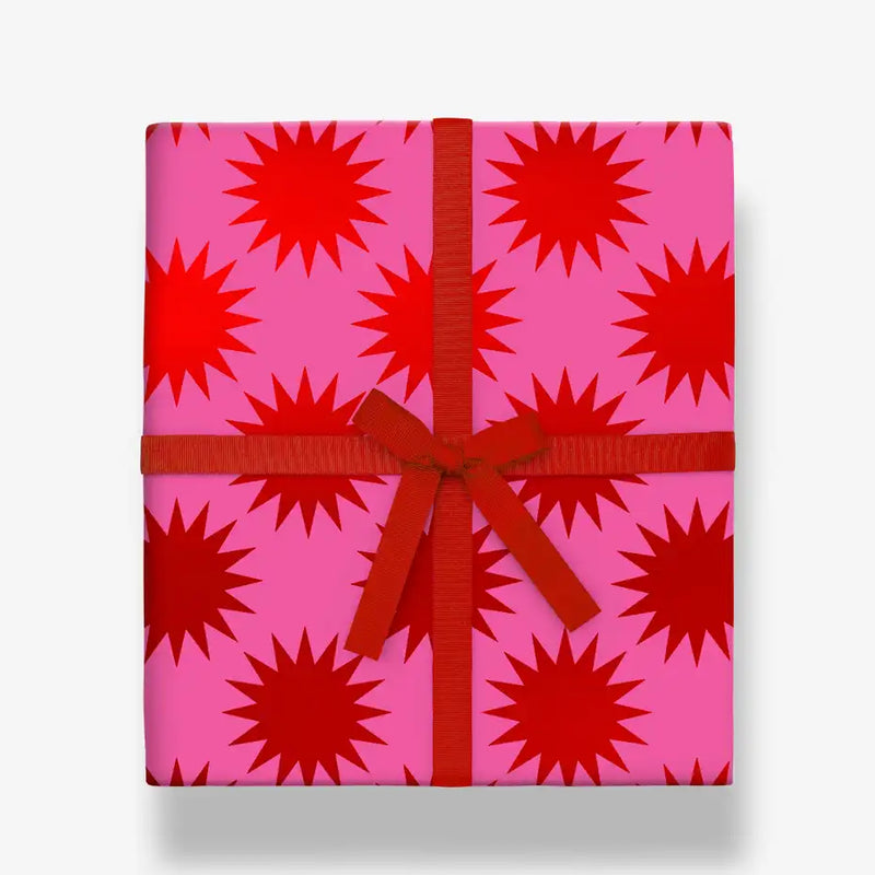 Geschenkpapier-Kelly-Hyatt-3meter-mal-70cm-gerollt-80grm-mit-goldfolie-Frankincense-Starburst-Pink-Foil-Roll-Wrap-Produktansicht-als-Geschenkverpackung