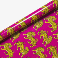 Geschenkpapier-Rolle-3m-70cm-hoch-Designer-Warner-house-Motiv-Bengal-Fuchsia-Majestic-Tiger-aufgerollt