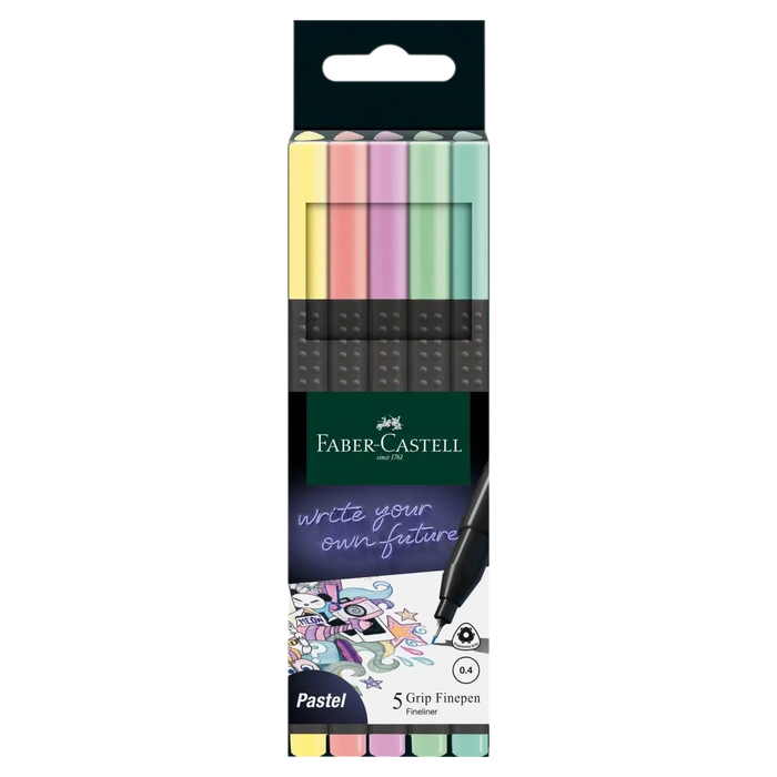 Grip Fineliner / Pastell /  0.4mm / 5er Kartonetui