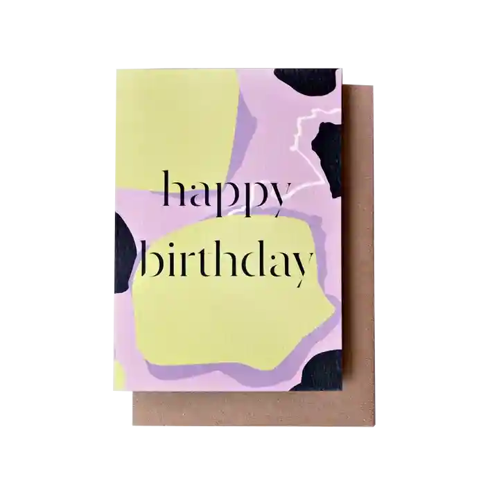 Grußkarte / Mulberry / Happy Birthday