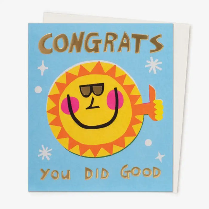 Grusskarte-Karte-mit-Umschlag-Glueckwuensche-Newton-Davey-Congrats-You-Did-Good