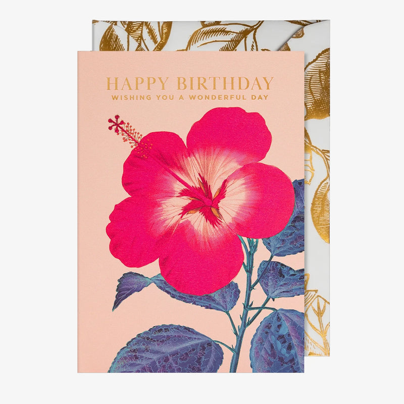 Grusskarte-Klappkarte-A6-Lagom-Grusskarte-IKew-Garden-Text-Happy-Birthday-Wishing-You-a-Wonderfu-lDay-Produktansicht-mit-bedrucktem-Umschlag