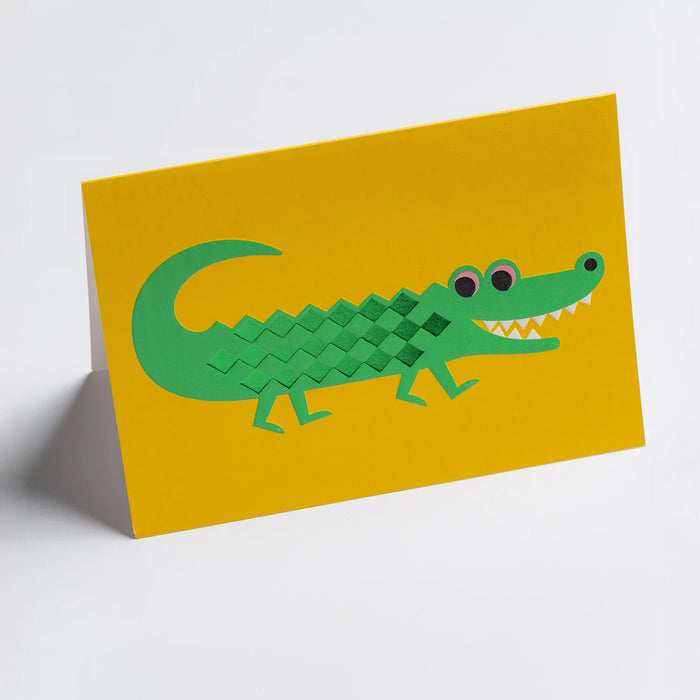Grusskarte-Klappkarte-A6-Lagom-Grusskarte-Ingela-P-Arrhenius-Happy-Crocodile-Produktansicht-1