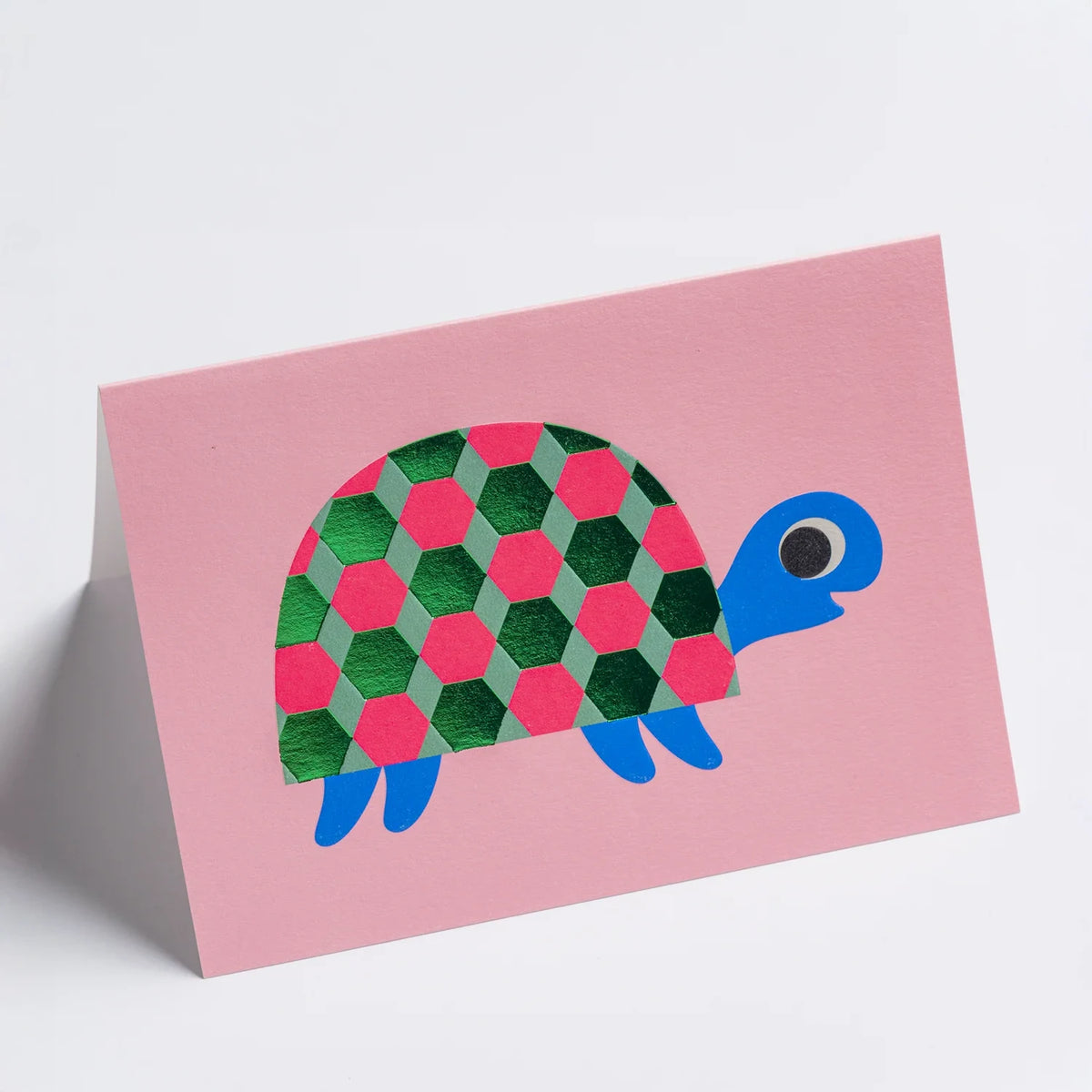 Grusskarte-Klappkarte-A6-Lagom-Grusskarte-Ingela-P-Arrhenius-Patterned-Tortoise-Produktansicht-aufgestellt
