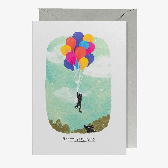 Grusskarte-Klappkarte-A6-Lagom-Grusskarte-John-Bond-Cat-in-the-Clouds-Text-Happy-Birthday-Produktansicht-1