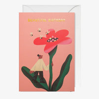 Grusskarte-Klappkarte-A6-Lagom-Grusskarte-TaniaYakunova-Pink-Flower-Text-Beautiful-Birthday-Produktansicht-1
