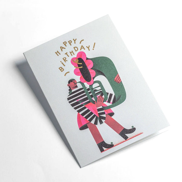 Grusskarte-Klappkarte-A6-Lagom-Grusskarte-TaniaYakunova-Tuba-Girl-Text-Happy-Birthday-Produktansicht-2