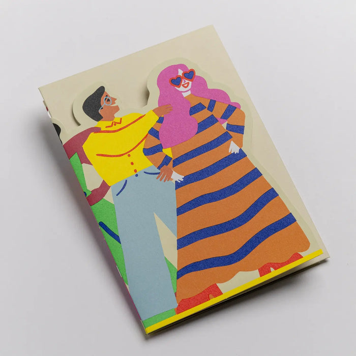 Grusskarte-Zierharmonikakarte-mit-Umschlag-Format-A6-Naomi-_Wilkinson-LAser-Cut-Conga_Line-Card-Produktansicht-hingelegt