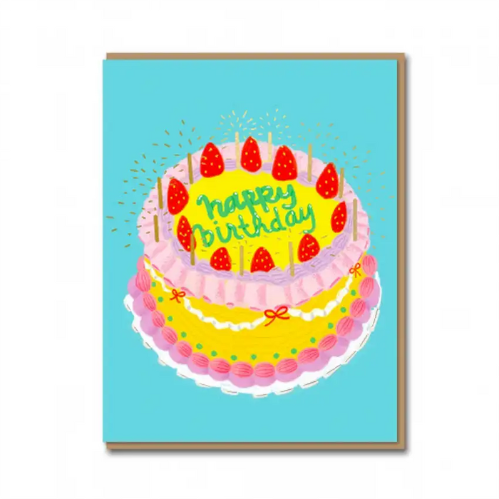 Grusskarte-mit-umschlag-format-A6-von-Carolyn-Suzuki-text-Happy-Birthday-Produktansicht