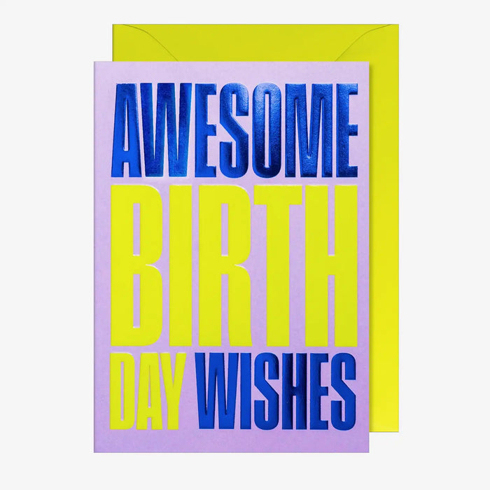 Grusskarte-mit-umschlag-format-A6-von-Miso-text-Awesomes-birthday-wishes-Produktansicht