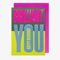 Grusskarte-mit-umschlag-format-A6-von-Miso-tsxt-Brilliant-You-Happy-Birthday-Produktansicht
