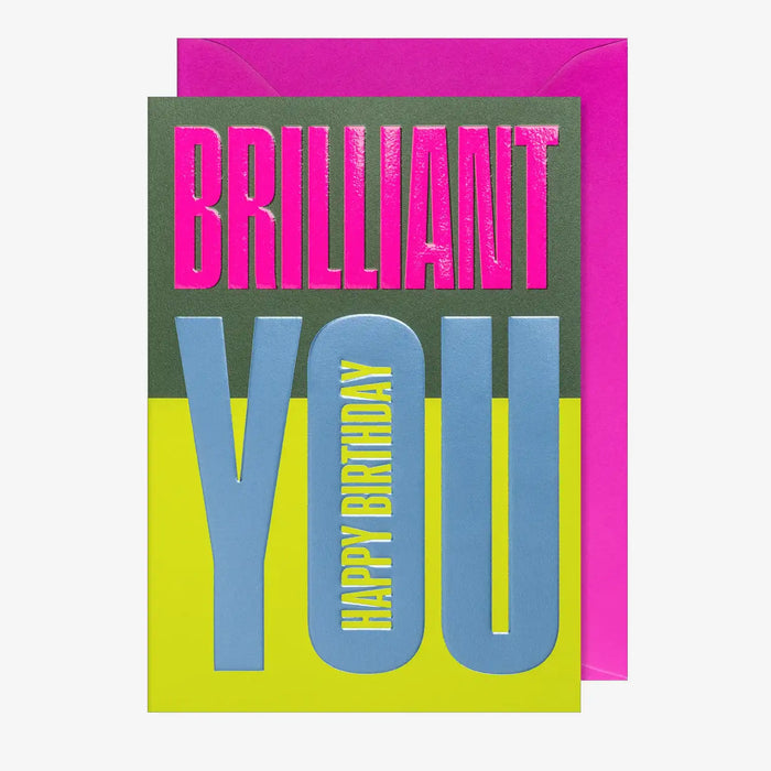 Grusskarte-mit-umschlag-format-A6-von-Miso-tsxt-Brilliant-You-Happy-Birthday-Produktansicht