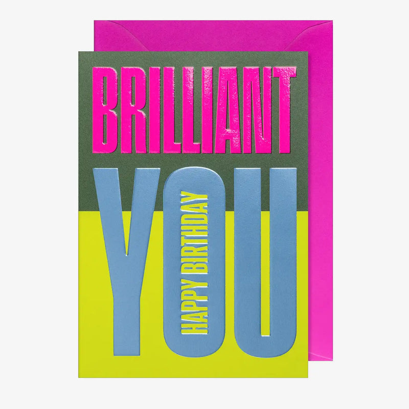 Grusskarte-mit-umschlag-format-A6-von-Miso-tsxt-Brilliant-You-Happy-Birthday-Produktansicht